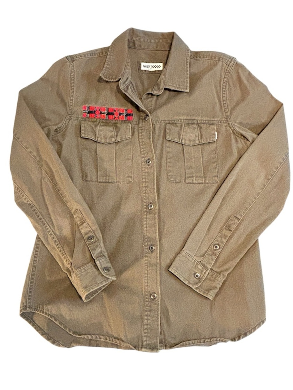 Vans Tan Workwear Shirt with Black Logo Patch